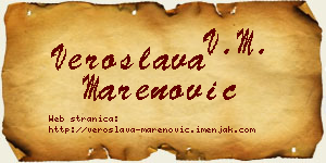 Veroslava Marenović vizit kartica
